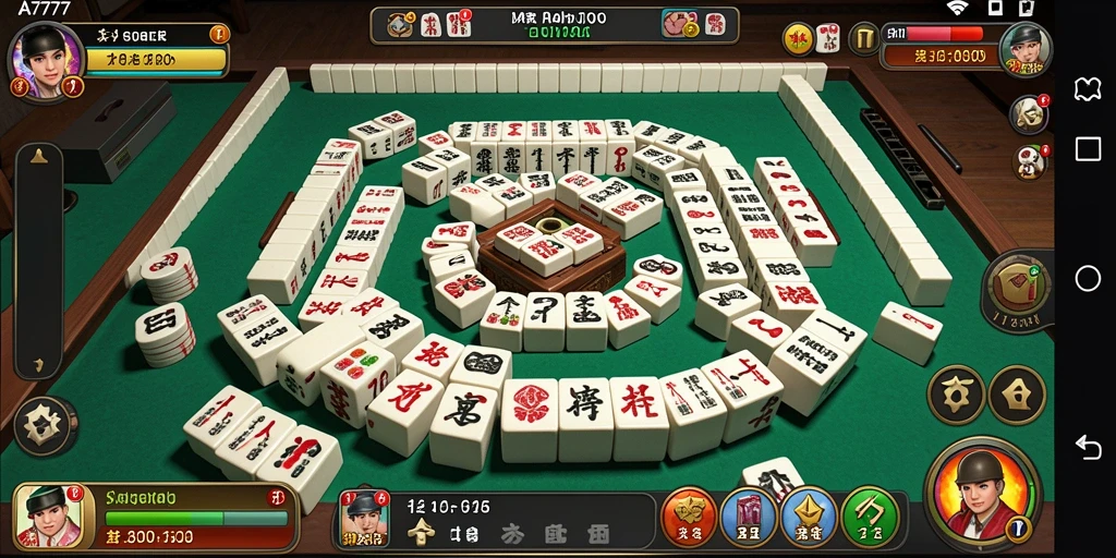Tampilan memukau dari gameplay Mahjong A7777 yang seru.