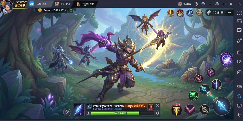 Tampilan gameplay epik LUCKYBEST88 dalam petualangan MMORPG.