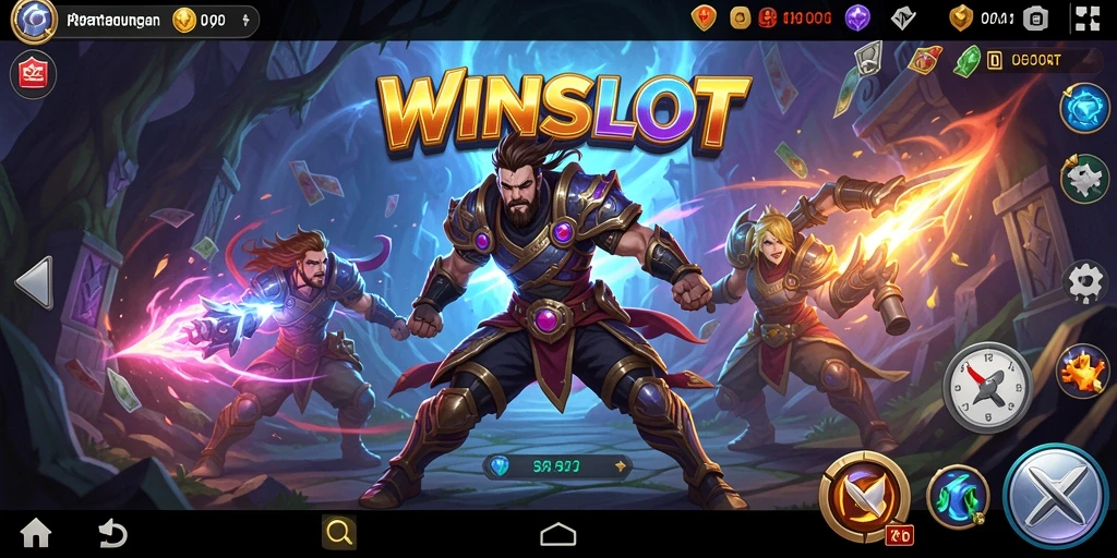 Screenshot dari WINSLOT menampilkan aksi pertarungan yang intens dan dinamis.