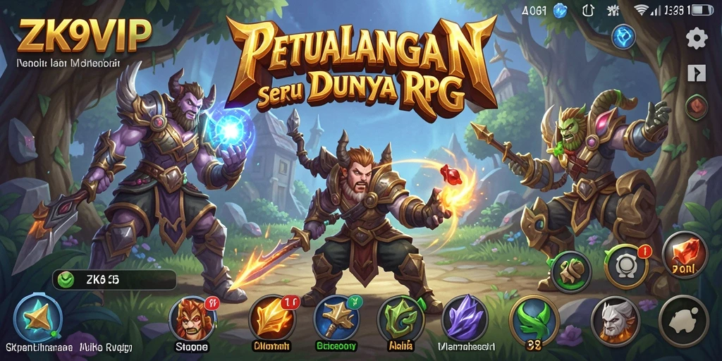 Tampilan gameplay ZK9VIP yang penuh aksi dan strategi RPG.